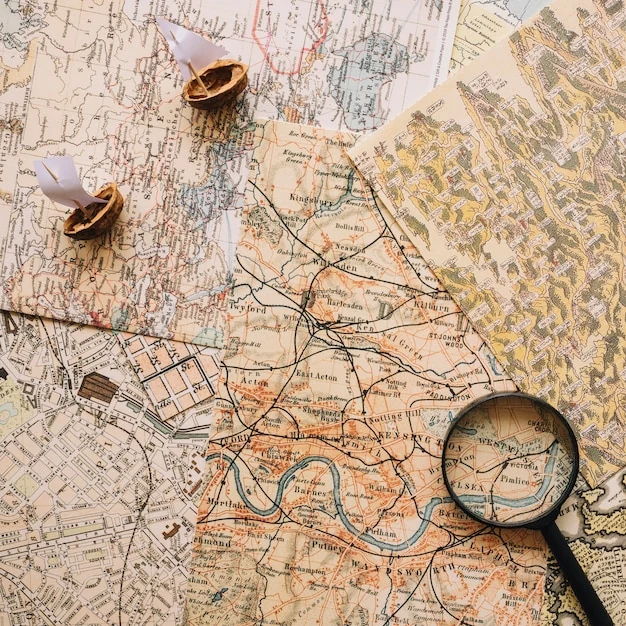 Map and compass for planning evacuation routes